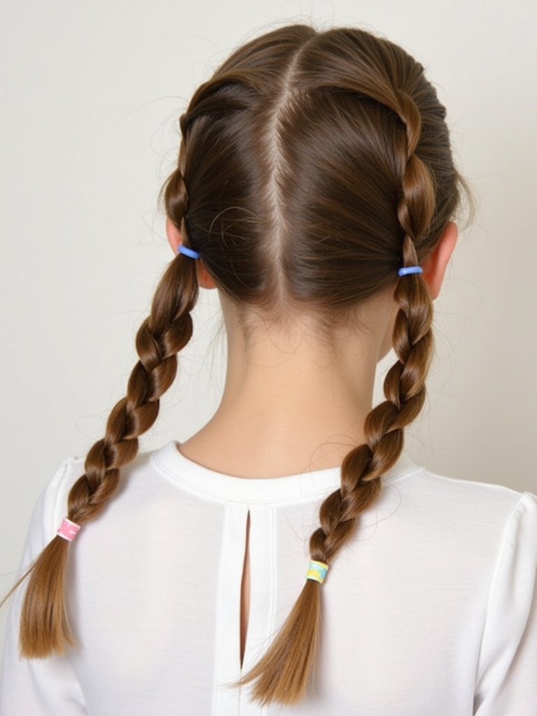 Easy Hairstyles For School Half Up Braided Pigtails