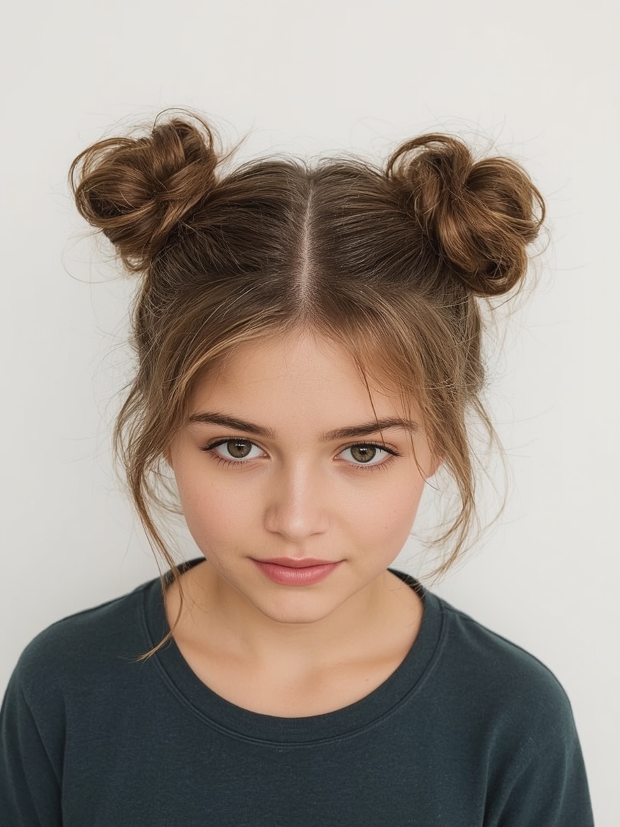 Easy Hairstyles For School Simple Space Buns