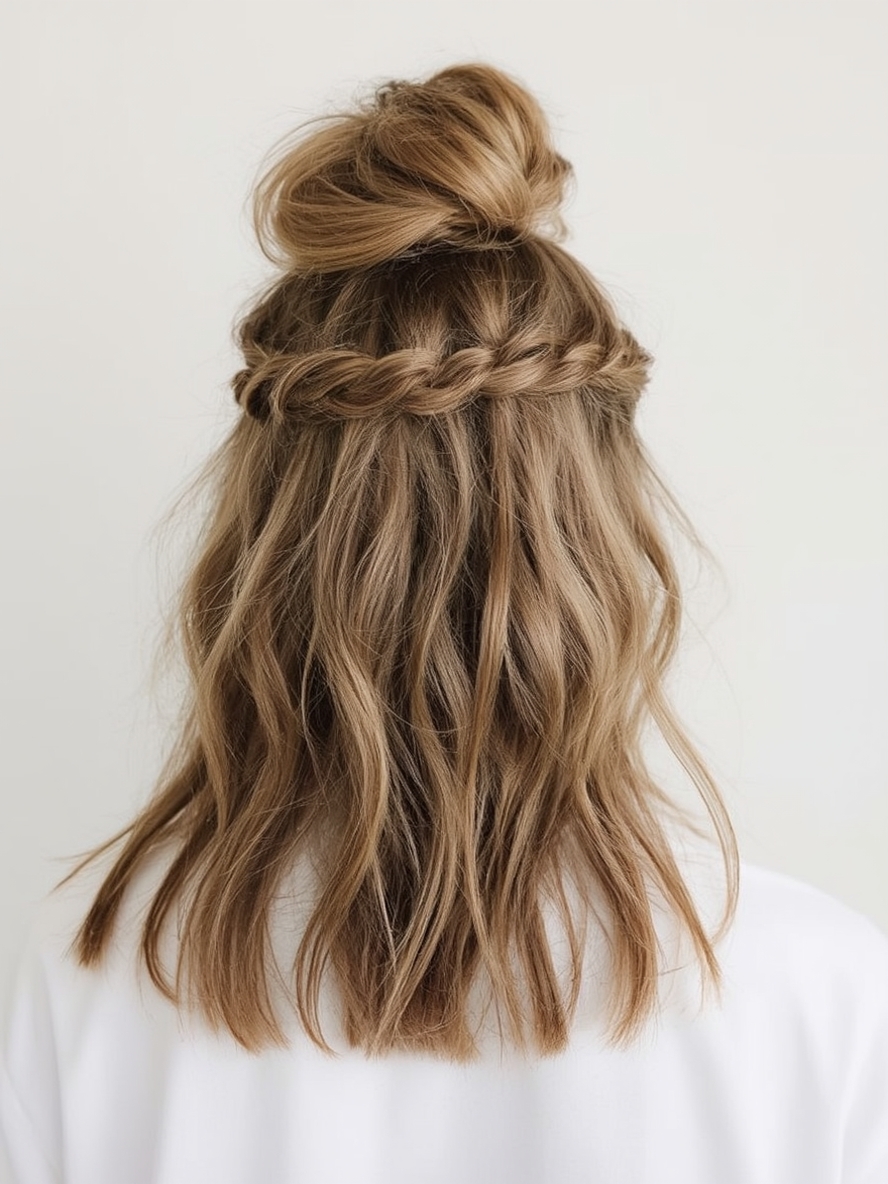 Easy Hairstyles For School The Half Up Top Knot