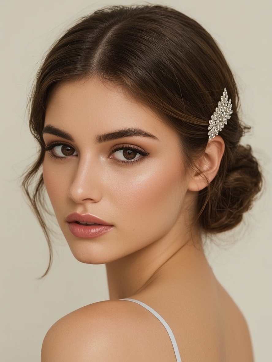 Glam Hair Accessorized Low Bun