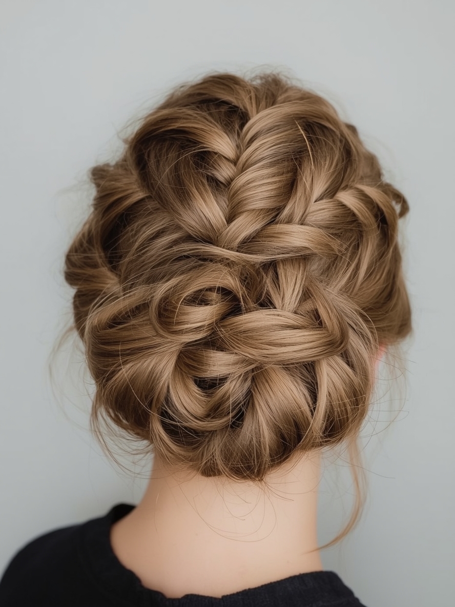 Glam Hair Braided Bun Updo