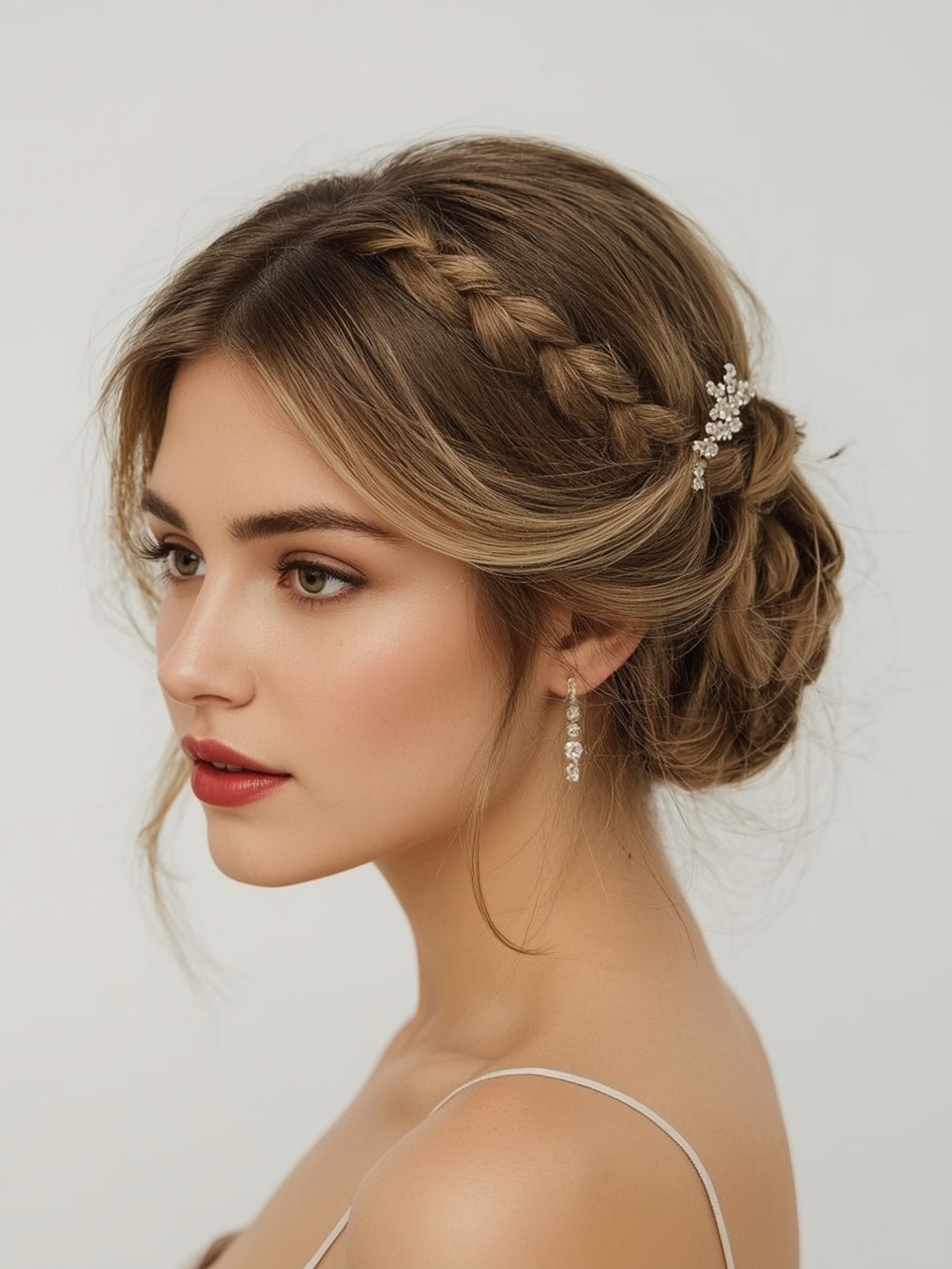 Glam Hair Fishtail Braid Updo