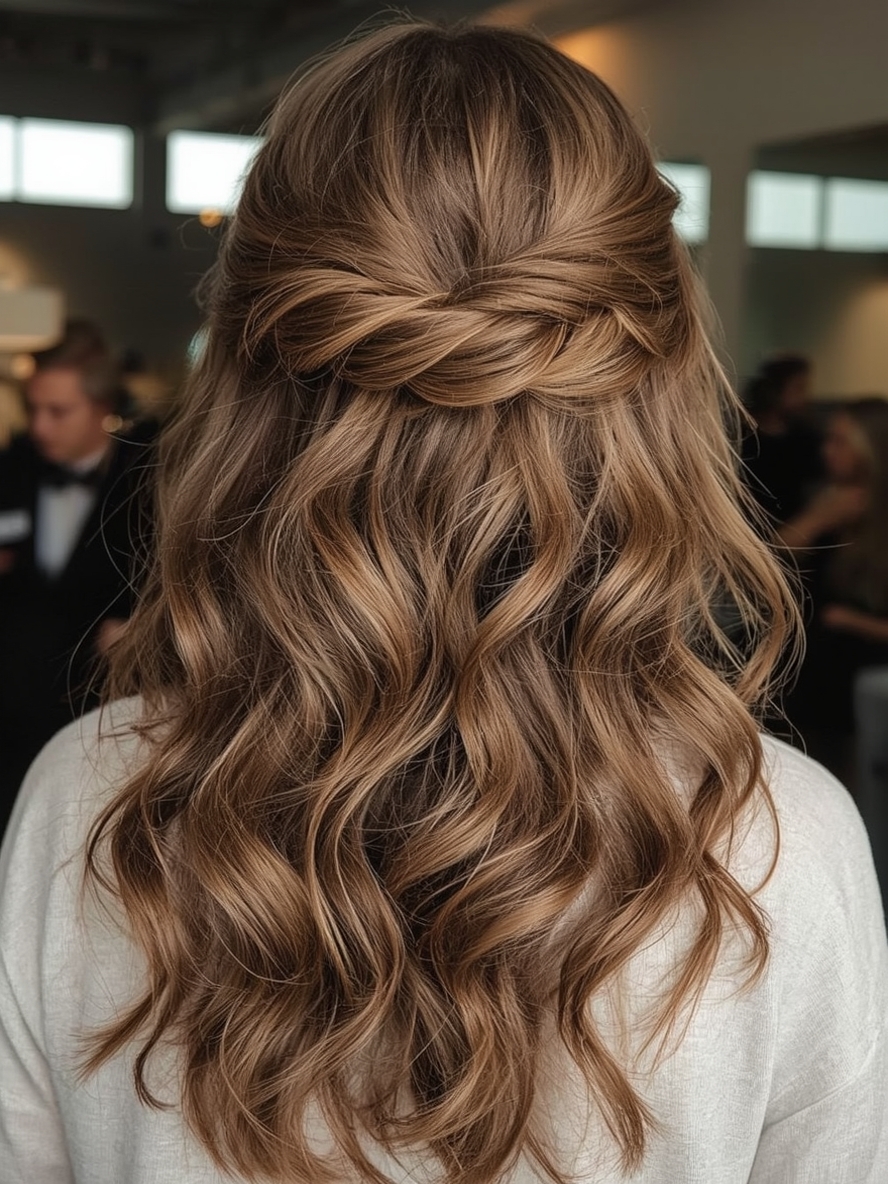 Glam Hair Side Swept Curls
