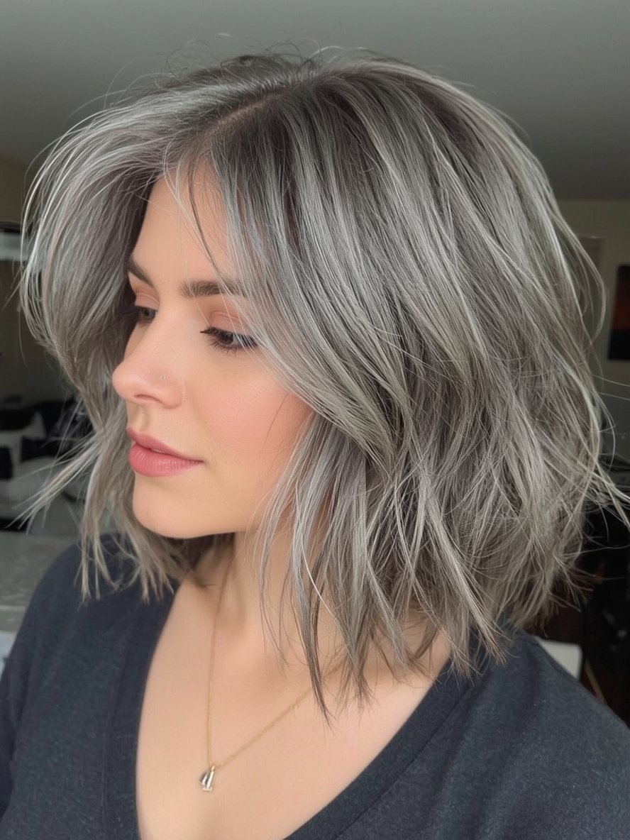 Hairstyles For Thin Hair Fine Over 50 Gray Blending