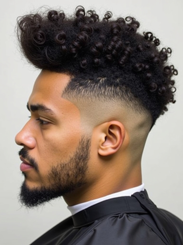 Hairstyles for Men Curly Hair The High Top Fade