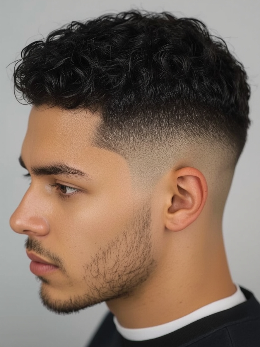 Mens Hairstyles Curly Hair The Faded Curls