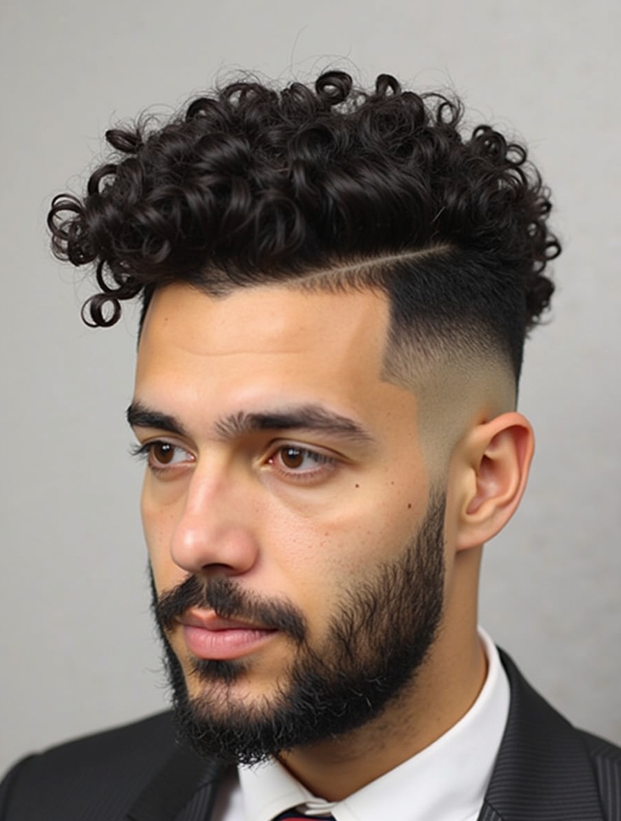 Men's Short Curly Hairstyles The Mid Fade with Loose Curls