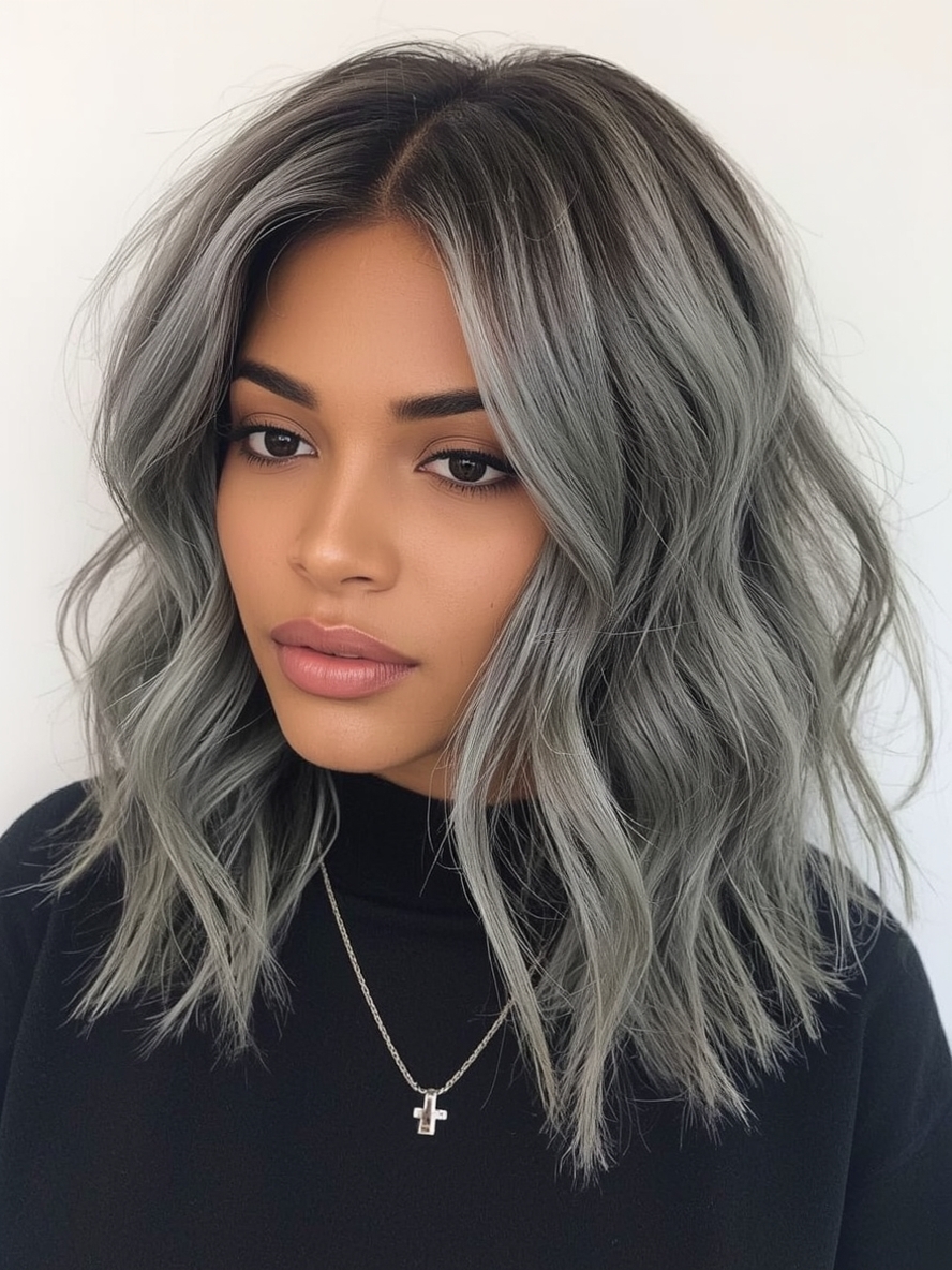 Silver with Dark Underneath on Dark Skin